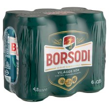 Borsodi világos sör 4,5% 6 x 0,5 l