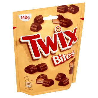 Twix Bites kekszes szeletek karamellával, tejcsokoládéba mártva 140 g