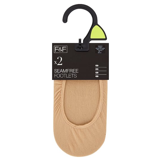 F&F Sewing-Free Secret Sock 2 Pack Beige, S-M 37-39