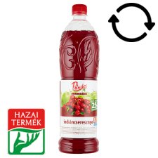 Pölöskei Indian Cherry Flavored Syrup with Sugar and Sweetener 1 l