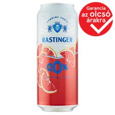 Rastinger grapefruitízű szénsavas üdítőital és alkoholmentes világos sör keveréke 0,0% 500 ml