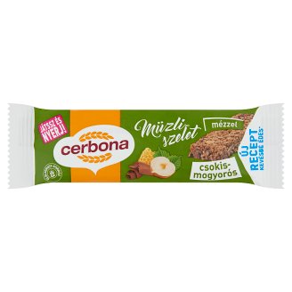 Cerbona csokoládés-mogyorós müzliszelet kakaós tejbevonó talppal 20 g