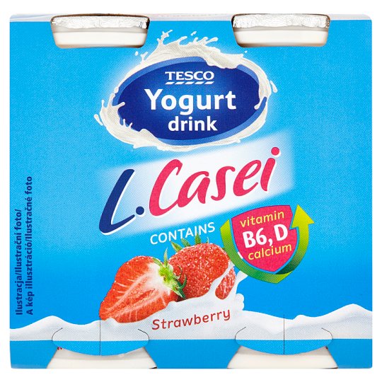 Tesco Low-Fat Strawberry Flavoured Yoghurt Drink with Live Culture 4 x 100 g