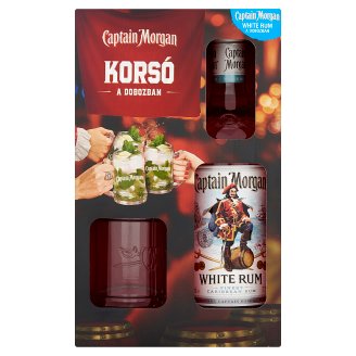Captain Morgan White Rum + Glass 37,5% 0,7 l