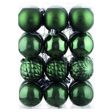 Tesco Green Baubles 24 pcs