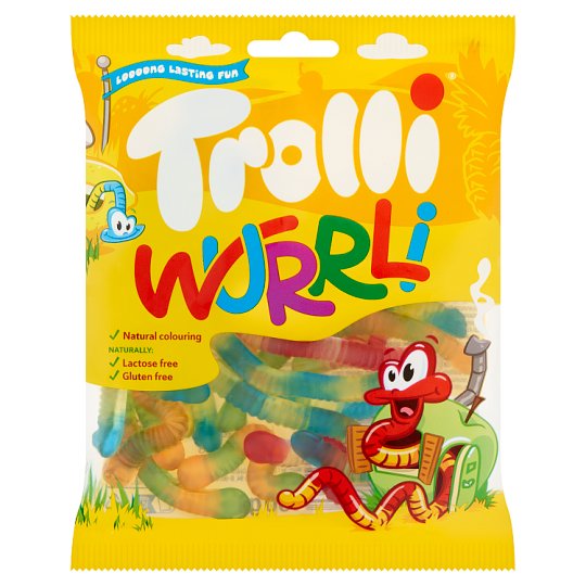 Trolli Neongiliszta gyümölcs ízű gumicukor 100 g