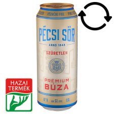 Pécsi Sör Prémium Búza szűretlen minőségi világos búzasör 5% 0,5 l