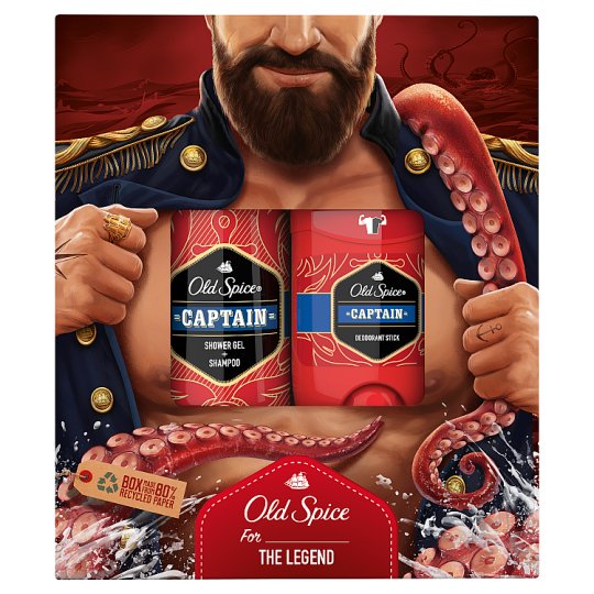 Old Spice Dark Captain Gift Set For Men With 2 Captain Products Tesco
