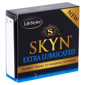 LifeStyles Skyn Extra Lubricated spermazsákkal ellátott, síkosított latexmentes óvszer 3 db
