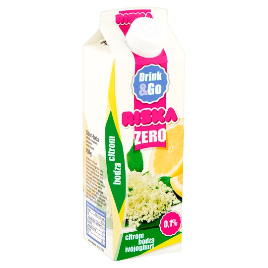 Riska Drink & Go Zero citrom-bodza élőflórás, laktózmentes sovány ivójoghurt 450 g