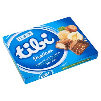 Tibi Pralines mogyorókrémes és tejkrémmel töltött tejcsokoládés desszert válogatás 117 g