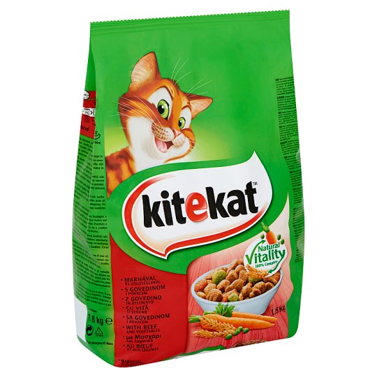 Kitekat teljes értékű állateledel felnőtt macskák számára marhával és zöldségekkel 1,8 kg