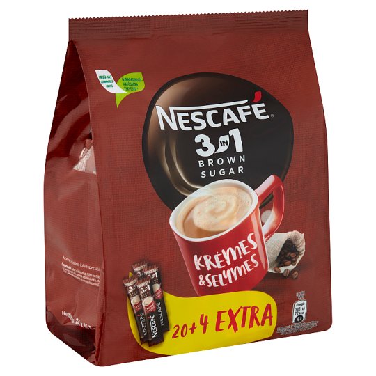 Nescafé 3in1 Brown Sugar azonnal oldódó kávéspecialitás barnacukorral 24 x 16,5 g (396 g)