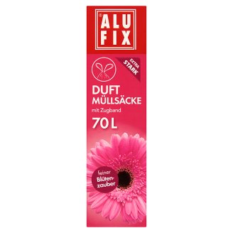 Alufix 70 literes, zárószalagos szemeteszsák virág illattal 8 db