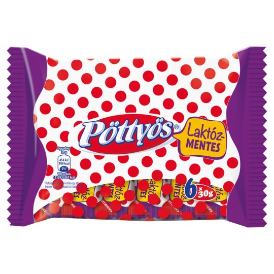 Pöttyös Túró Rudi laktózmentes natúr desszertkészítmény kakaós étbevonattal 6 x 30 g