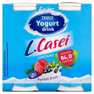 Tesco L.Casei zsírszegény erdeigyümölcsízű joghurtital B₆- és D-vitaminnal 4 x 100 g