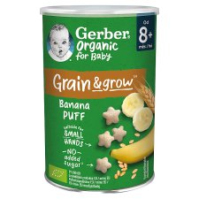 Gerber bio banános gabonasnack, 8 hónapos kortól 35 g 