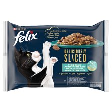 Felix Deliciously Sliced Fisch Selection Wet Cat Food in Aspic 4 x 80 g