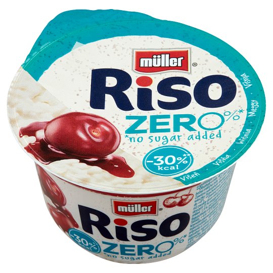 Müller Riso csökkentett szénhidrát tartalmú tejberizs meggykészítménnyel és édesítőszerrel 200 g