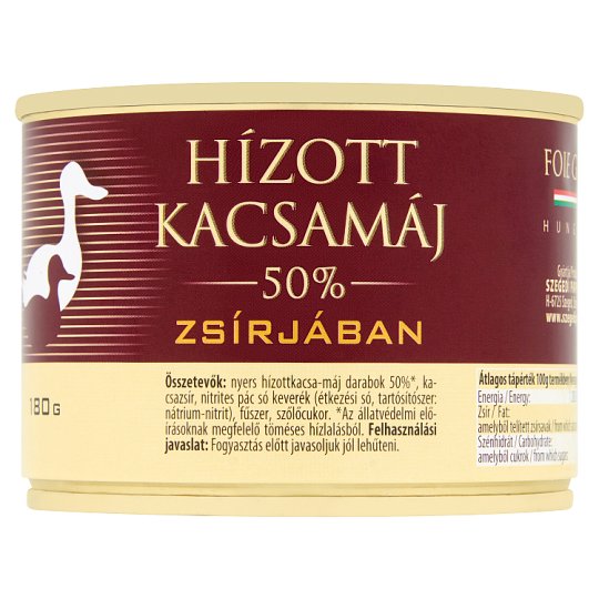Hízott kacsamáj zsírjában 180 g