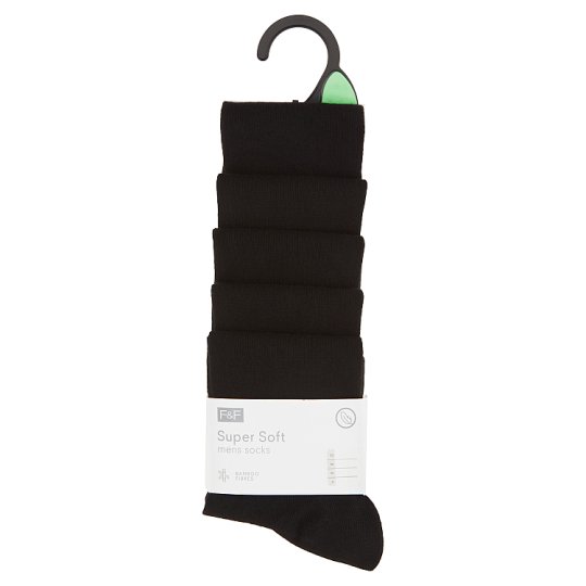 image 1 of F&F Men Bamboo Socks 5 Pairs/Pack, 39-43, Black