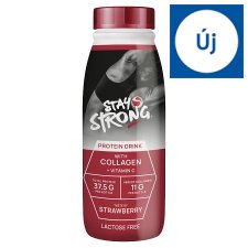 Stay Strong UHT laktózmentes eper ízű kollagénes fehérje ital édesítőszerrel 0,5 l