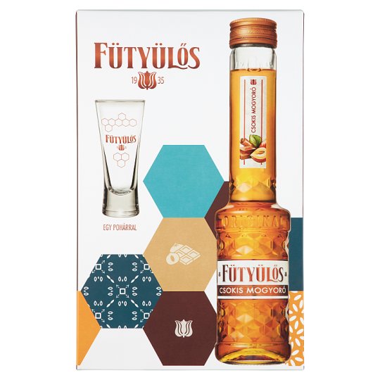 Fütyülős csokis mogyoró likőr + 1 db pohár papír díszdobozban 30% 0,5 l