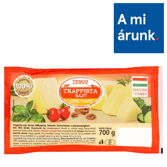 Tesco felezett trappista sajt 700 g