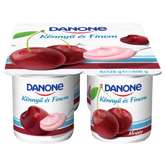 Danone Sour Cherry Flavoured Low-Fat Yoghurt with Live Cultures 4 x 125 g