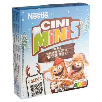 Nestlé Cini Minis ropogós, fahéjas gabonapehely teljes kiőrlésű búzával 250 g