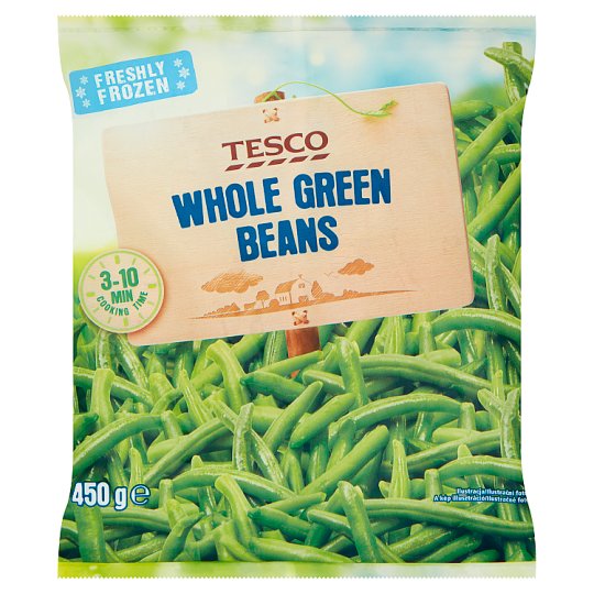 Tesco gyorsfagyasztott zöld hüvelyű egész zöldbab 450 g