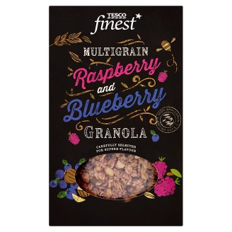 Tesco Finest teljes kiőrlésű zab, árpa, quinoa mézzel, málnával, feketeáfonyával és magvakkal 500 g