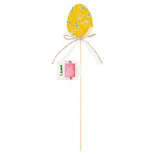 Jumi Yellow Embroidered Egg on a Stick Easter Decoration