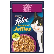 Felix Sensations Jellies with Duck in Jelly with Spinach Wet Cat Food 85 g