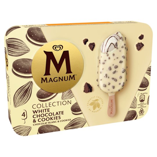 Magnum Multipack White Chocolate & Cookies Ice Cream 4 x 90 ml - Tesco ...