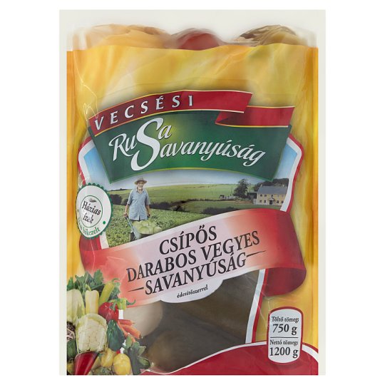 Rusa Savanyúság csípős darabos vegyes savanyúság édesítőszerrel 1200 g