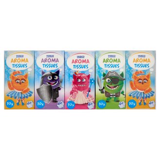 Tesco Kids illatos papírzsebkendő 4 rétegű 10 x 10 db