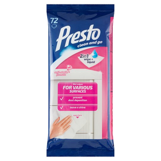 Presto Wet Wipes for Various Surfaces 72 pcs Tesco Online, Tesco From