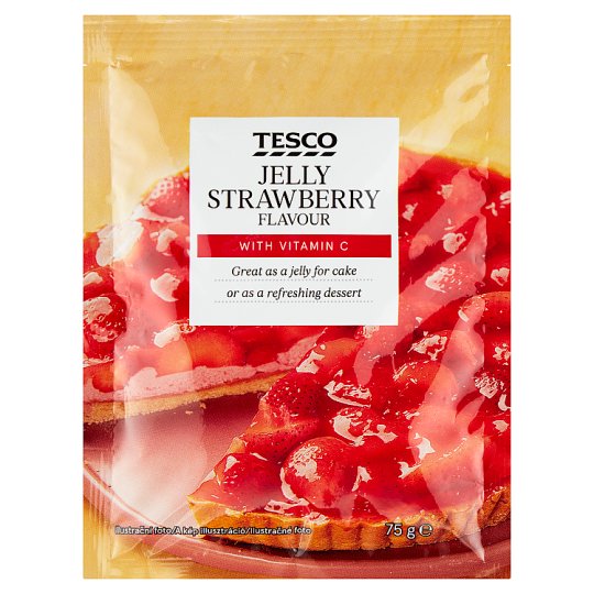 Tesco Jelly Strawberry Flavour with Vitamin C 75 g Tesco Online