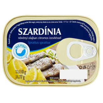 Big Fish szardínia növényi olajban citromos ízesítéssel 110 g
