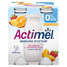 Danone Actimel vegyes gyümölcsízű sovány joghurtalapú ital  B6- és D-vitaminnal 4 x 100 g (400 g)