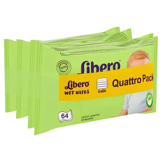 Libero nedves törlőkendő 4 x 64 db