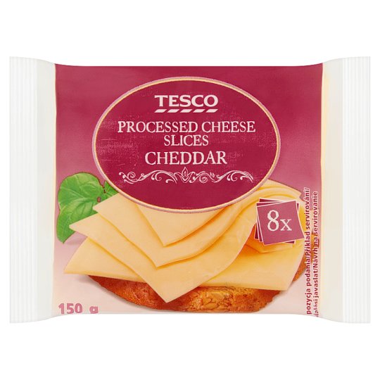 Tesco Szeletelt Zsíros ömlesztett Sajtkészítmény Cheddar Sajttal 8 Db 150 G Tesco Bevásárlás 