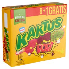 Kaktus Pop Raspberry-Blueberry Flavour Water Ice Cream with Chewing Gum Flavour Green Coating 405 ml