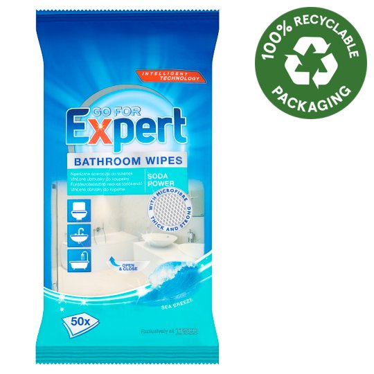 Go For Expert Sea Breeze fürdőszobatisztító nedves törlőkendő 50 db