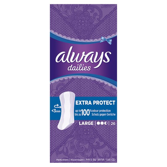 Always Dailies Extra Protect Panty Liners Large x 26 Tesco Online