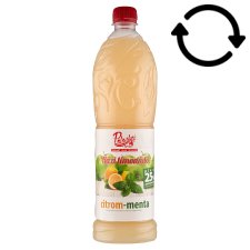 Pölöskei Lemon-Mint Flavoured Syrup with Reduced Energy Content with Sugar and Sweetener 1 l