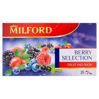 Milford válogatott bogyós gyümölcsök, szeder-málna aromásított gyümölcstea 20 filter 45 g