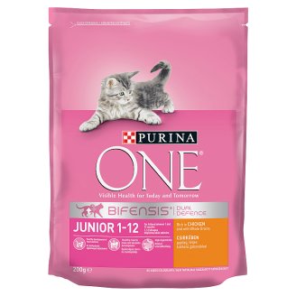 Purina One Junior csirkében gazdag száraz macskaeledel teljes kiőrlésű gabonákkal 200 g