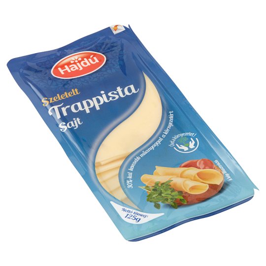 Hajdú zsíros, félkemény, szeletelt trappista sajt 125 g